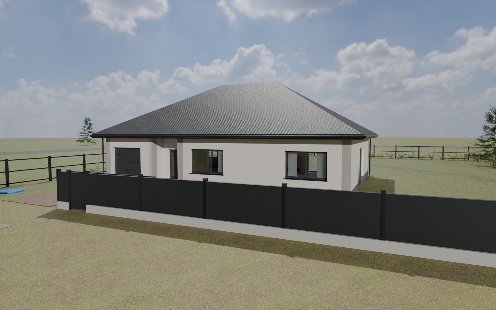 Dom parterowy 126,89 m², wariant A, front