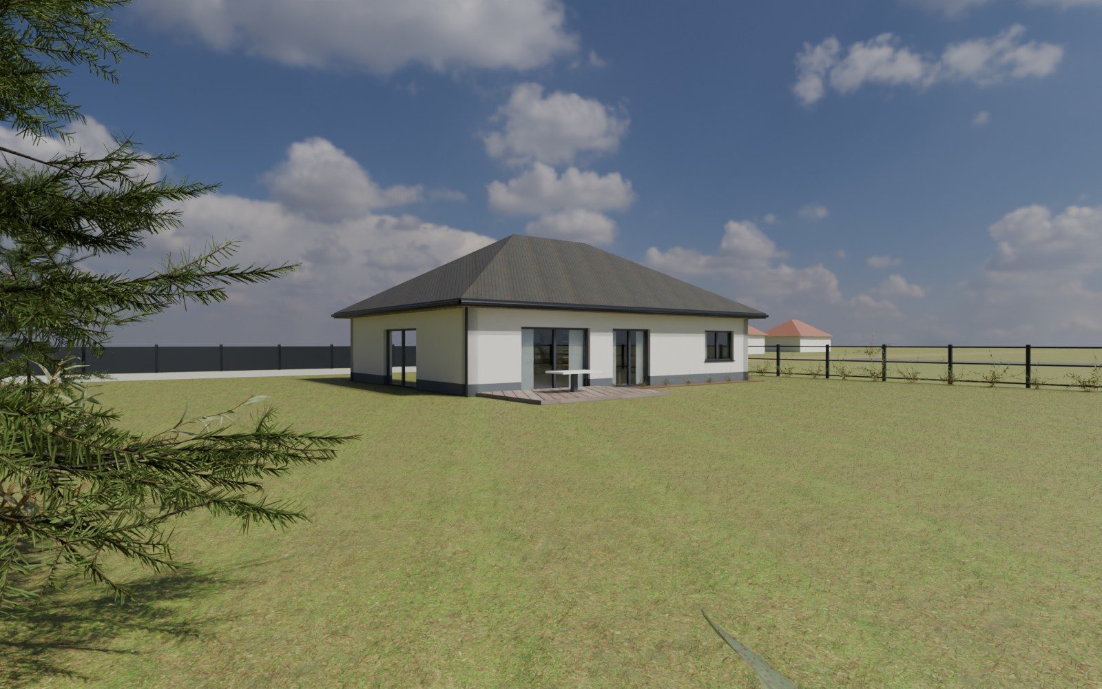 Dom parterowy 126,89 m², wariant A, rear