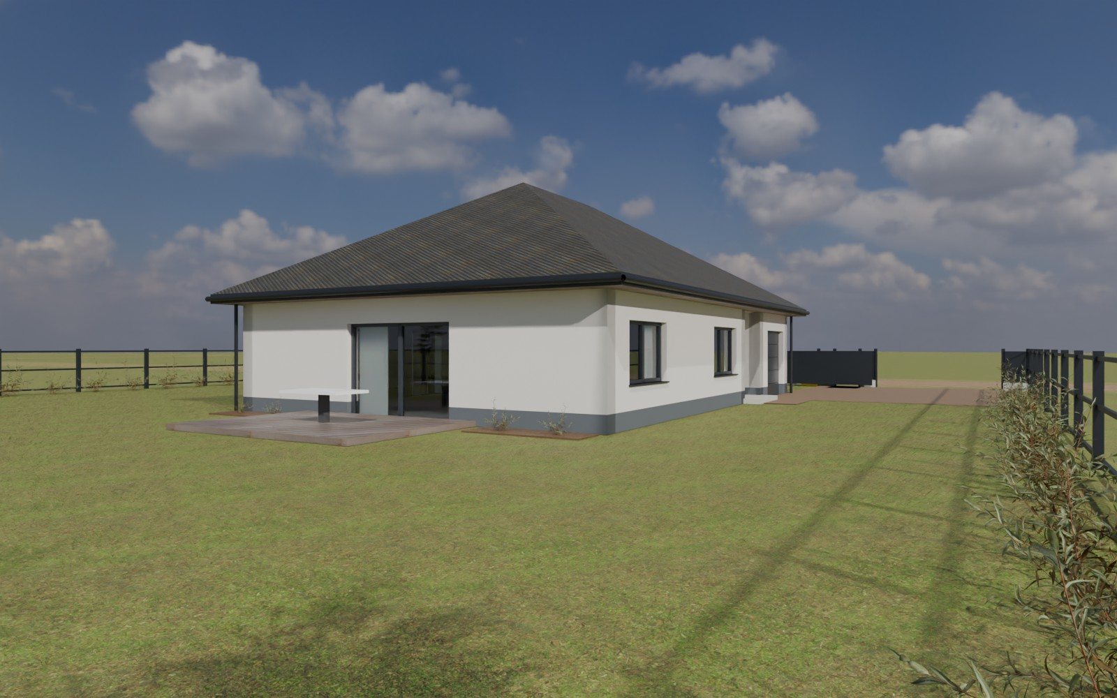 Dom parterowy 126,89 m², wariant B, front