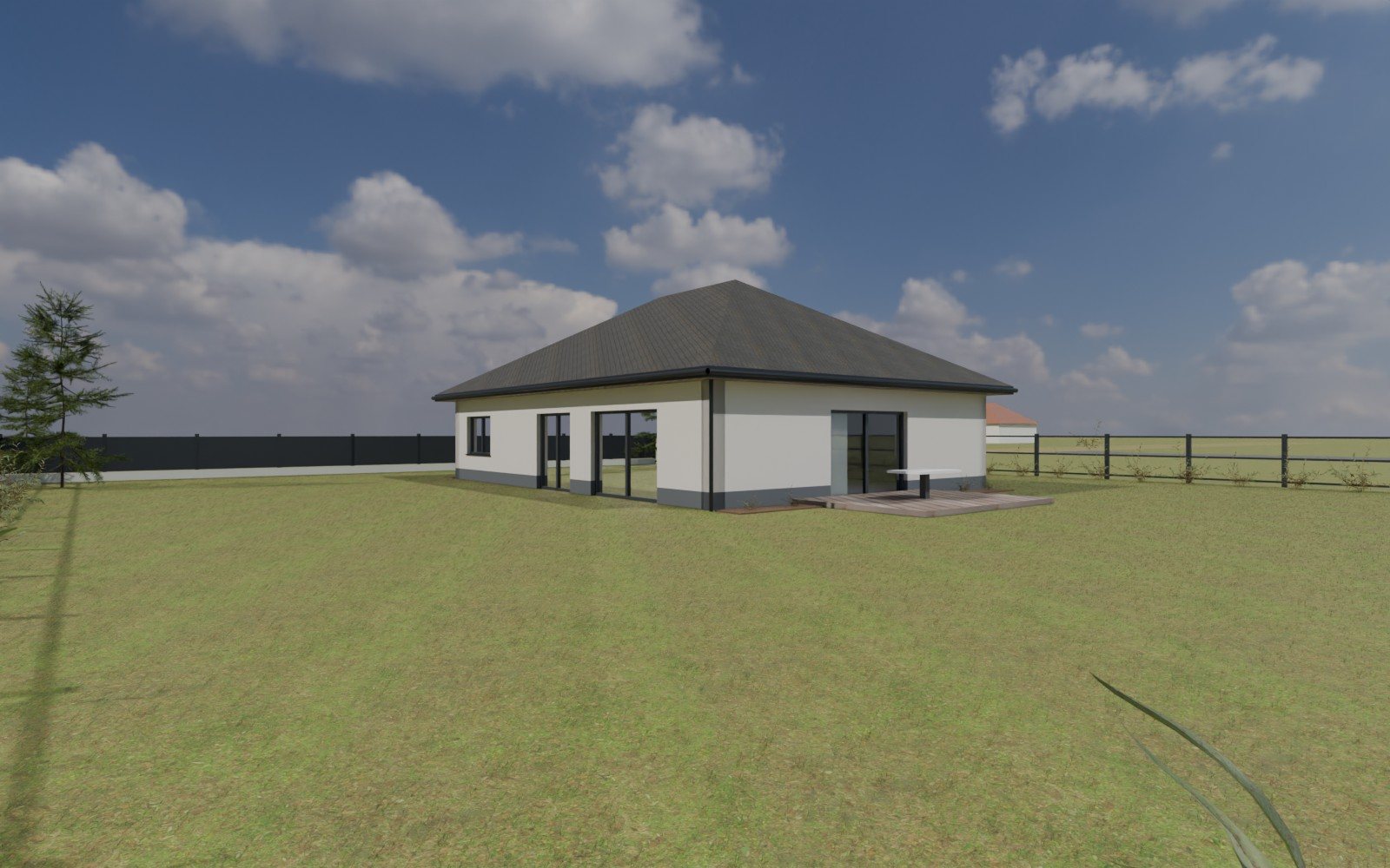Dom parterowy 126,89 m², wariant B, rear