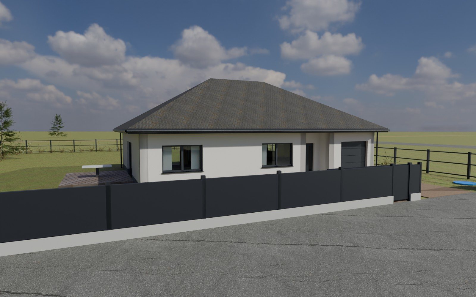 Dom parterowy 126,89 m², wariant C, front