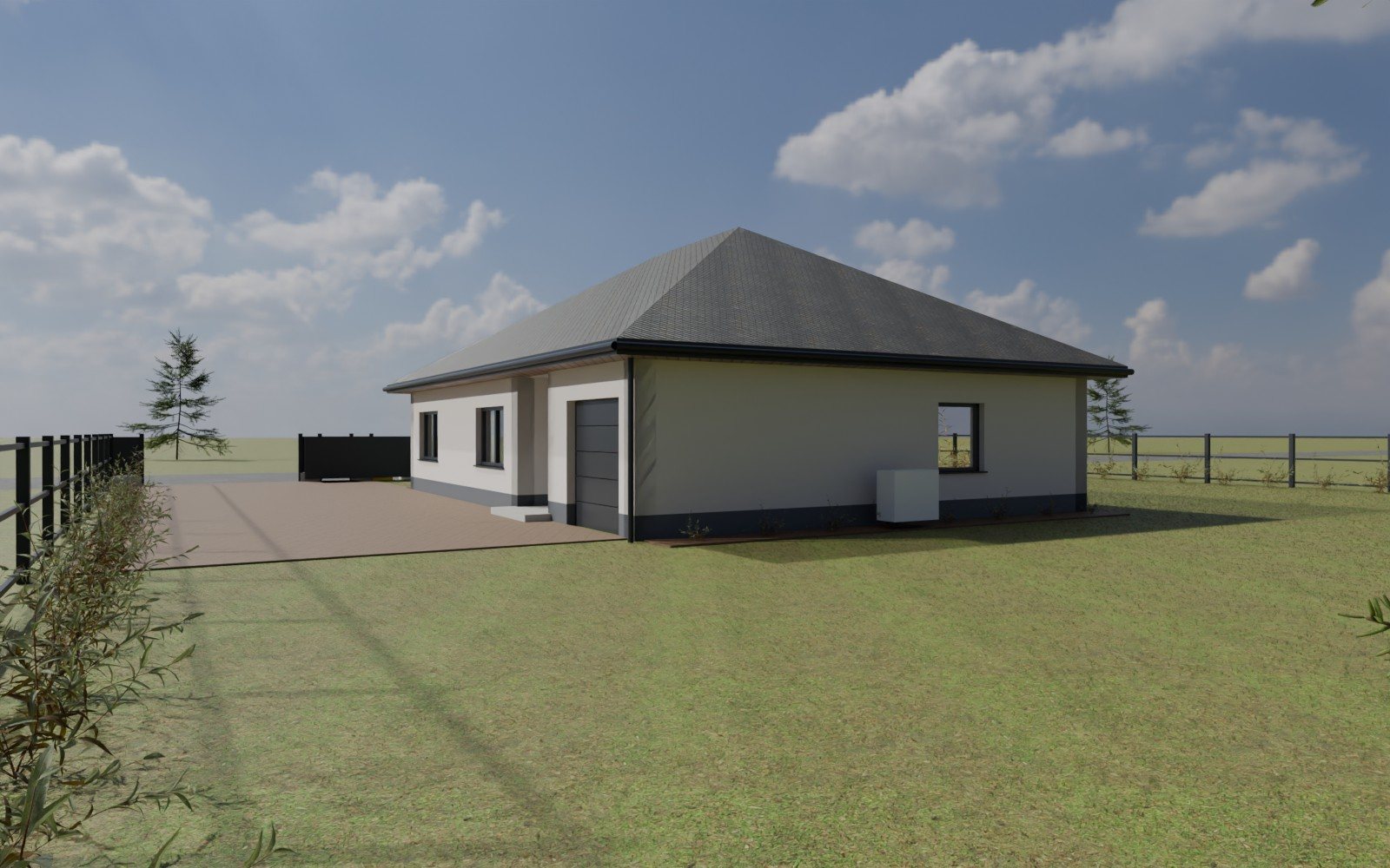 Dom parterowy 126,89 m², wariant D, front