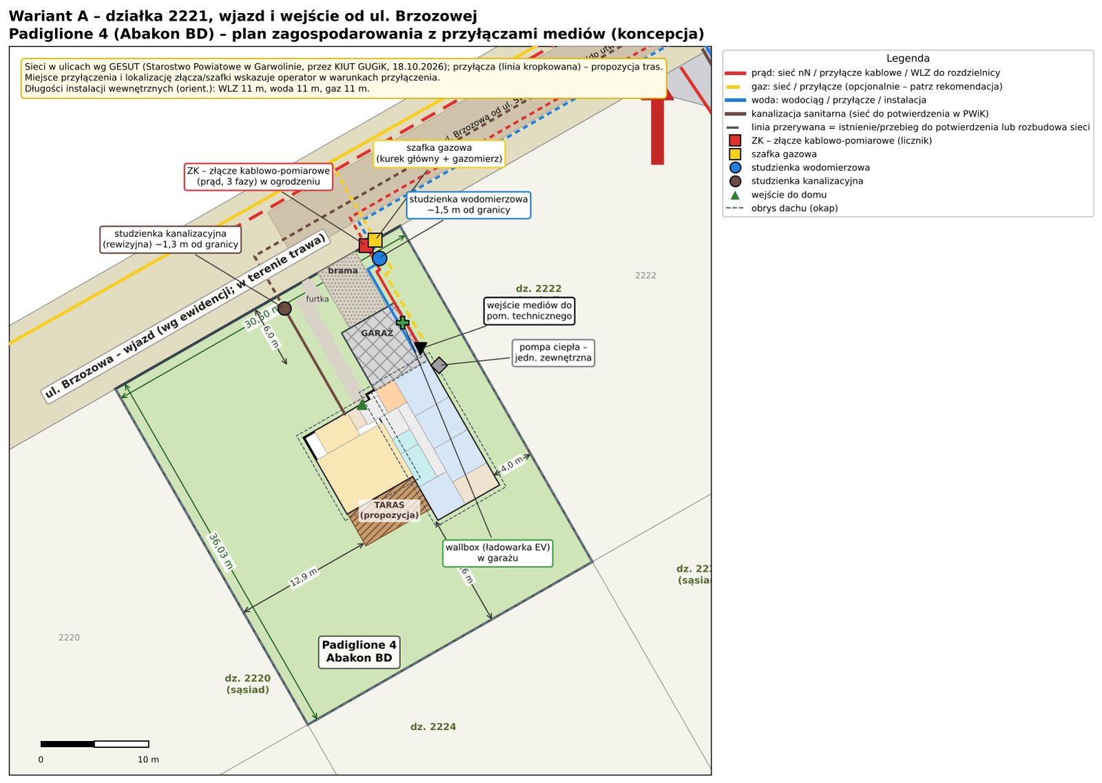 Plan zagospodarowania Padiglione 4 wariant A