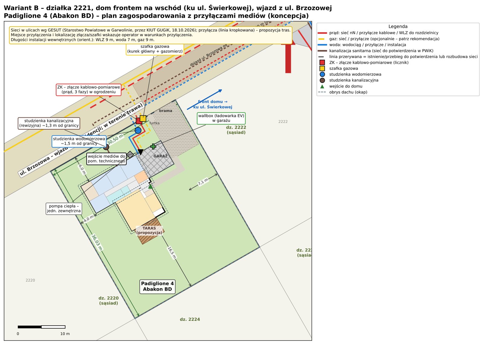 Plan zagospodarowania Padiglione 4 wariant B