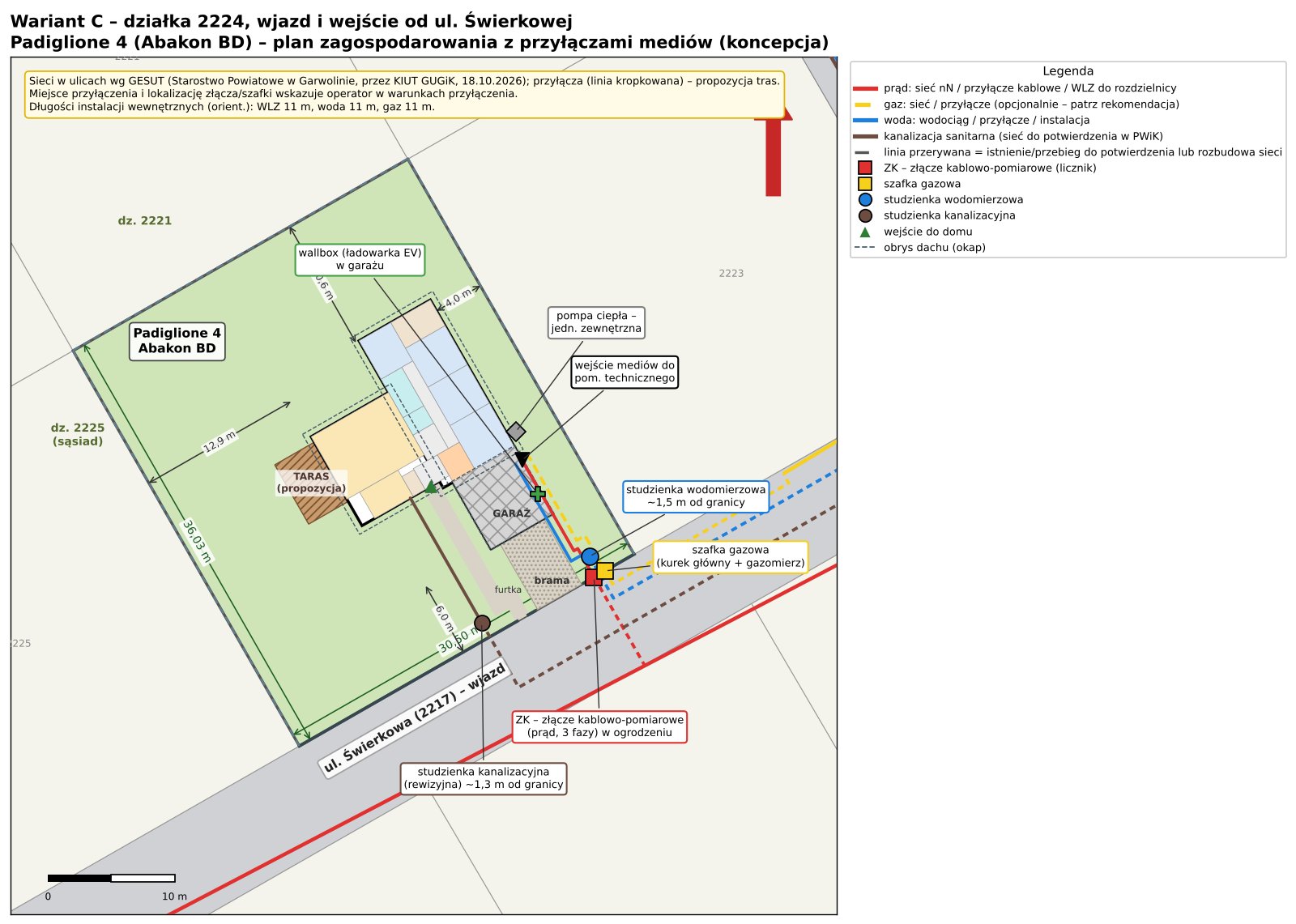 Plan zagospodarowania Padiglione 4 wariant C