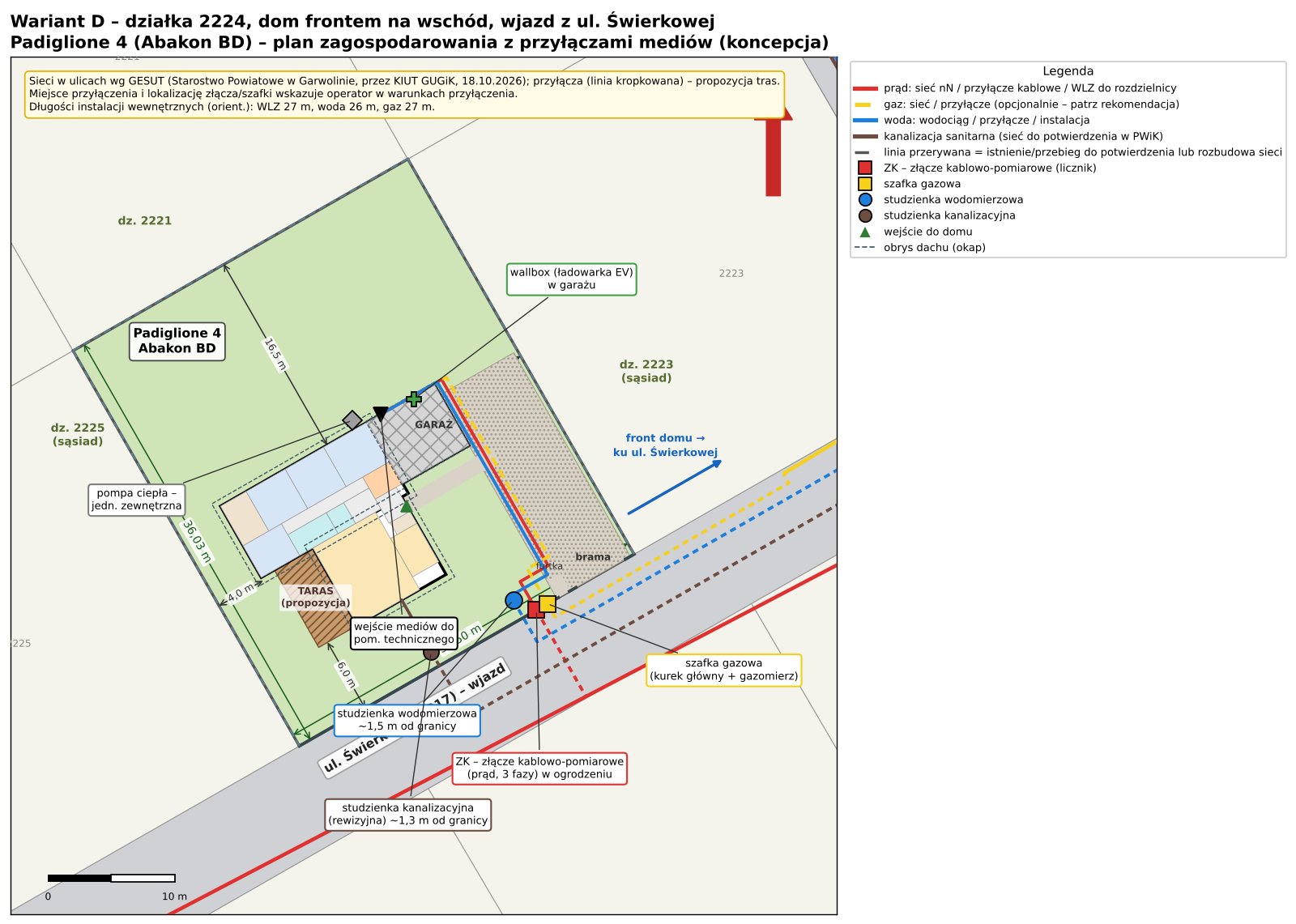 Plan zagospodarowania Padiglione 4 wariant D